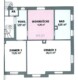 große 2 Zimmerwohnung mit Kamin und eigenem Garten - Grundriss